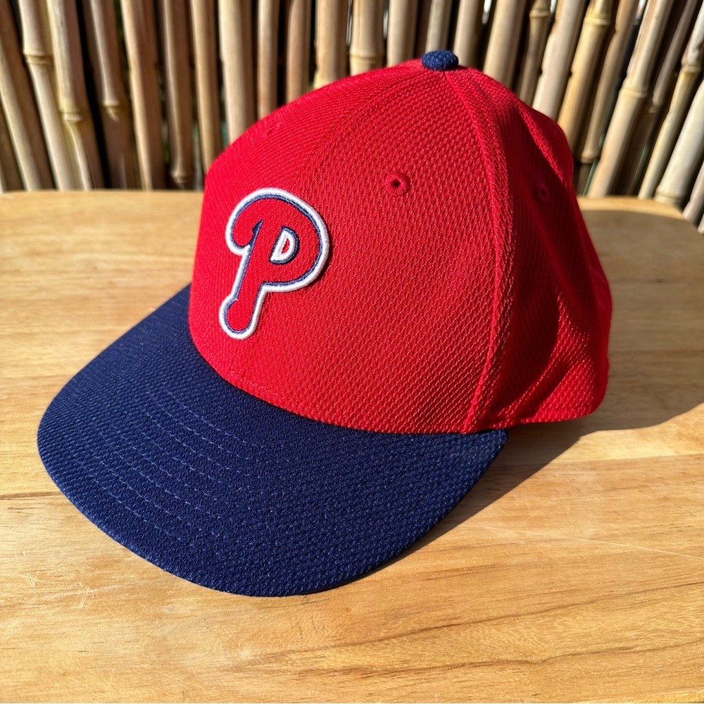 MLB 2016 New Era Philadelphia Phillies Fitted Low Crown Baseball Hat Size 7 1/2